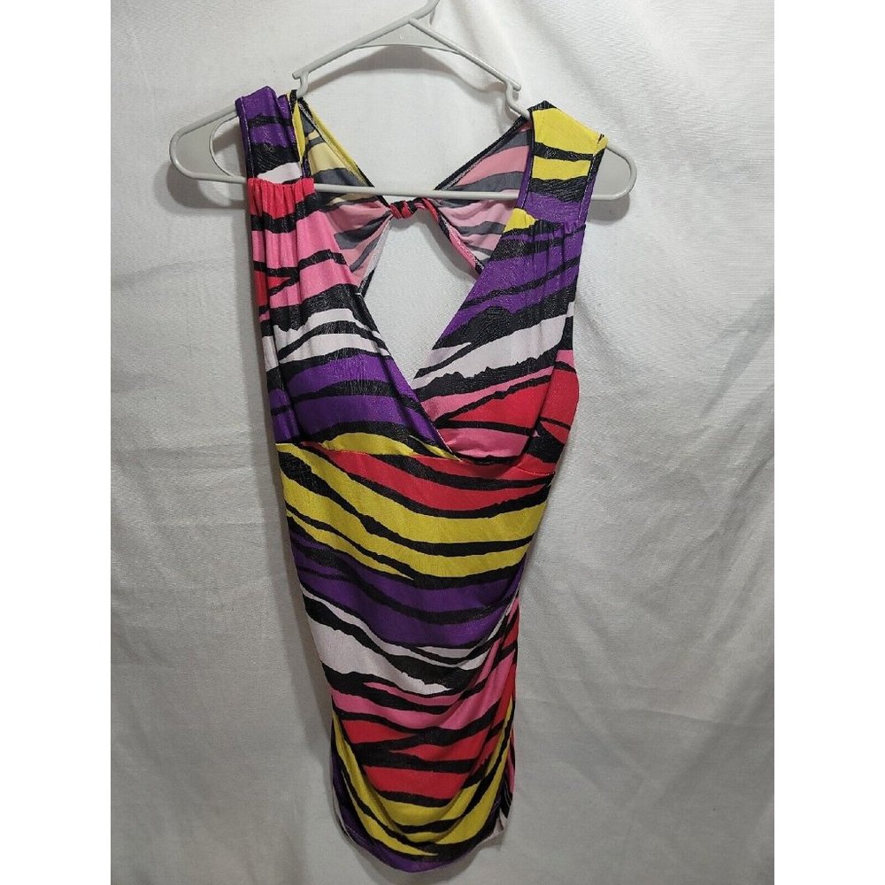 Body C Mulitcolor Striped Mini Dress Junior Size L Padded